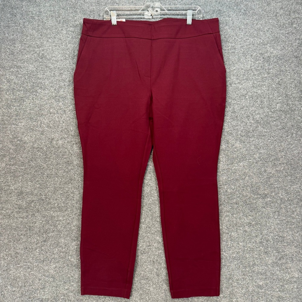 Dalia Pants Women XXL Red Ruby Tummy Control Slim‎ Leg Pull On Stretch NEW